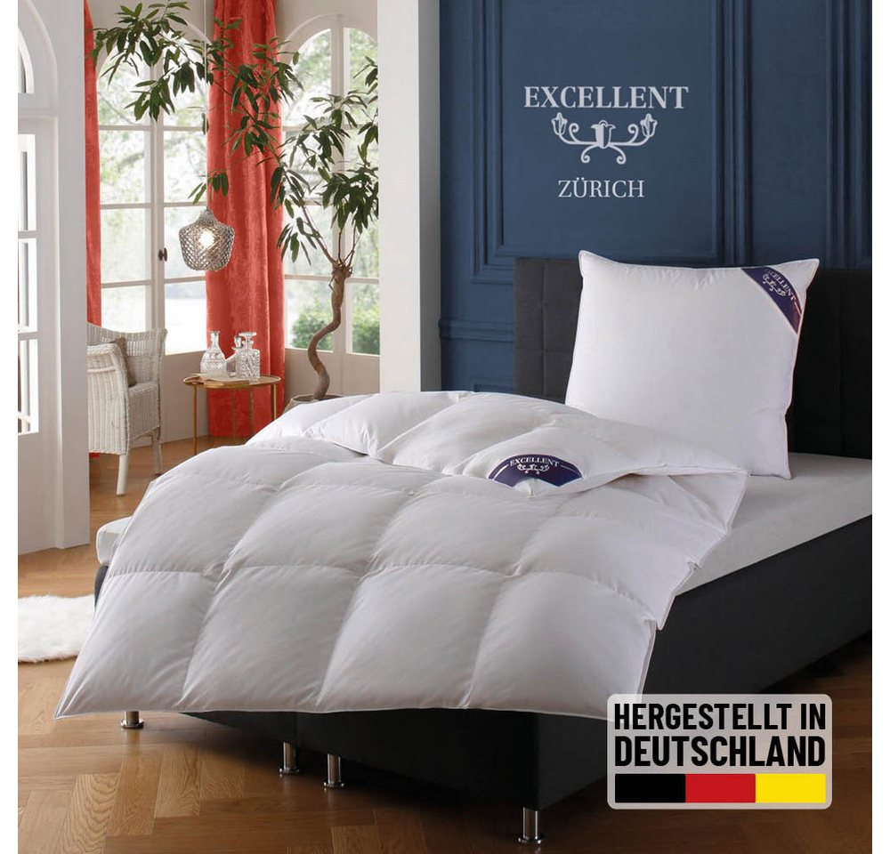 Excellent Daunenbettdecke Zürich, Bettdecken für Sommer und Winter, Decke, Füllung: 100% Daunen, Bezug: 100% Baumwolle, Bettdecke 135x200 cm, 155x220cm und weitere Größen, Made in Germany Excellent Daunenbettdecke Zürich, Bettdecken für Sommer und Winter, Decke, Füllung: 100% Daunen, Bezug: 100% Baumwolle, Bettdecke 135x200 cm, 155x220cm und weitere Größen, Made in Germany von Excellent