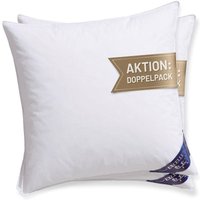 Excellent 3-Kammer-Kopfkissen "Venedig, Kissen hergestellt in Deutschland, für Allergiker", Füllung: 90% Daunen (Außenkammer), Bezug: 100% Baumwolle, (2 St.), Kopfkissen in 40x80 und 80x80, Hohenstein Institute ausgezeichnet von Excellent