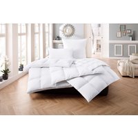 Älgdröm Daunenbettdecke + 3-Kammer-Kopfkissen "Lasse, Bettdecke 135x200 cm, 155x220 cm, Made in Green" 2-tlg., Set mit Kissen 40X80 cm, 80x80 cm, allergikerfreundlich von Älgdröm