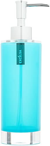 Excelsa Linea Bagno Seifenspender 300ml in blau, Polystyrol, 6.5 x 6.5 x 22 cm von Excelsa