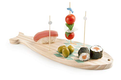 Excelsa 62754 Party Time Aperitivo Schneidebrett mit Knabbereien, Parkett, braun von Excelsa