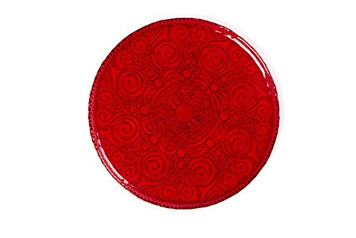 Excelsa 64767 Red Arabesque Servierplatte, Glas, rot von Excelsa