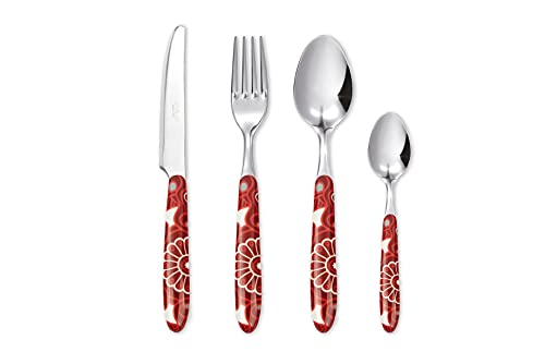Excelsa 65071 24-teiliges Besteckset, Edelstahl, rot von Excelsa