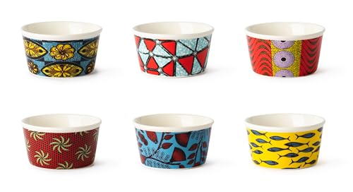 Excelsa Afrika Set mit 6 Eis-/Aperitivschalen, Porzellan, Durchmesser 8,7 cm, verschiedene Dekorationen Excelsa Afrika Set mit 6 Eis-/Aperitivschalen, Porzellan, Durchmesser 8,7 cm, verschiedene Dekorationen von Excelsa