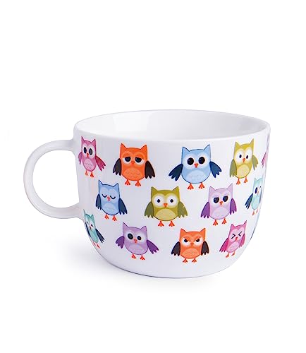 Excelsa Jumbo-Tasse Eule, 450 ml, Porzellan, Weiß, Mehrfarbig, 1 Stück von Excelsa