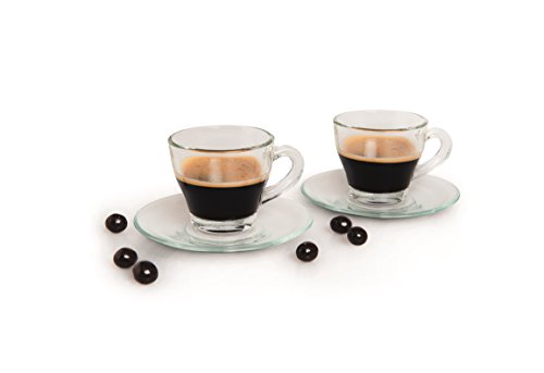 Excelsa Brasilien Set Kaffeetassen mit Untertasse, Glas, durchsichtig, 12-teiliges, 6 von Excelsa