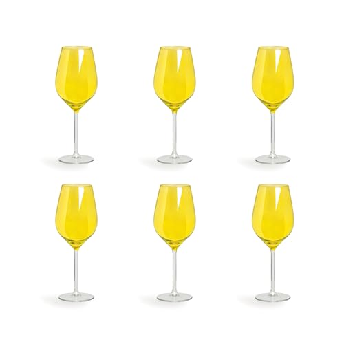 Excelsa Color Wine Set mit 6 Gläsern, Glas, Fassungsvermögen 500 ml, Gelb Excelsa Color Wine Set mit 6 Gläsern, Glas, Fassungsvermögen 500 ml, Gelb von Excelsa