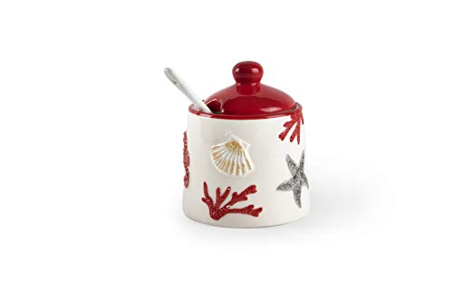 Excelsa Coral Zuckerdose mit Löffel, Keramik von Excelsa