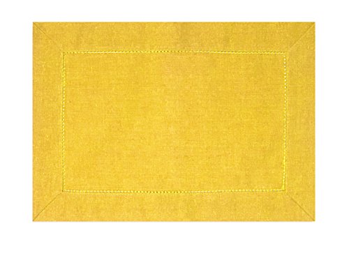 Excelsa Cottage Platzdeckchen, Baumwolle, 48 x 33 x 1 cm 48x33x1 cm gelb von Excelsa