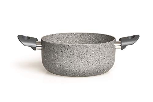 Excelsa Country Rock Kochtopf mit 2 Griffen, 20 cm, Aluminium, Grau von Excelsa