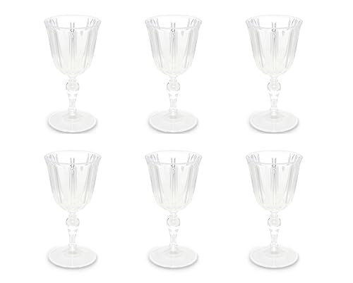 Excelsa Country Set mit 6 Stielgläsern, Kunststoff, wiederverwendbar, Fassungsvermögen 250 ml. von Excelsa