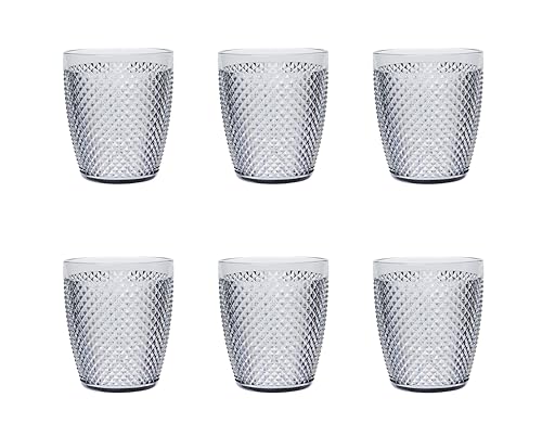 Excelsa Diamond Set mit 6 Gläsern, Silber, bruchsicherer Kunststoff, Fassungsvermögen 400 ml, wiederverwendbar von Excelsa