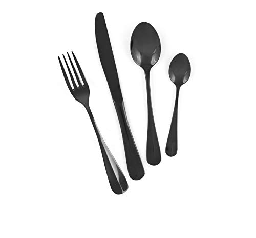 Excelsa Elite Black Besteck-Set, 24-teilig, Stahl 18/0 von Excelsa