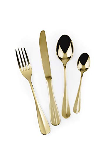 Excelsa 64353 Elite Gold 24-teiliges Besteckset, Stahl 18/0 von Excelsa