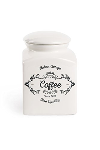 Excelsa Kaffeedose, Keramik, elfenbeinweiß, Capacità: ml.700 von Excelsa