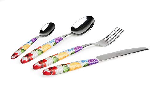 Excelsa Floral Besteck-Set, 24-teilig, Edelstahl, Griff aus Kunststoff von Excelsa