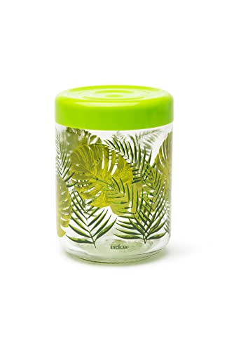 Excelsa Foliage Vorratsglas mit Deckel, 800 ml, Glas von Excelsa