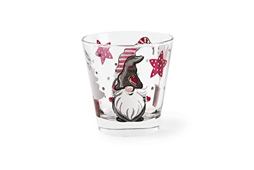 Excelsa Gnomo Christmas Wassergläser, Glas, 6 Stück von Excelsa