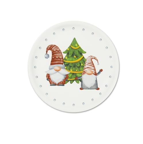 Excelsa Gnomo Friends Set mit 6 Tellern Panettone, Porzellan, Durchmesser 31 cm, Weihnachtsdekoration von Excelsa