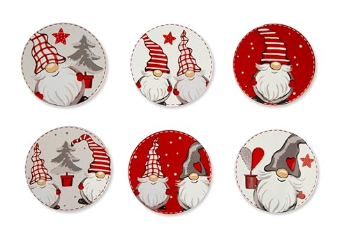 Excelsa Gnomo Set mit 6 Untersetzern, Keramik, Unterseite aus Kork, Durchmesser 10,5 cm, multifunktional Excelsa Gnomo Set mit 6 Untersetzern, Keramik, Unterseite aus Kork, Durchmesser 10,5 cm, multifunktional von Excelsa