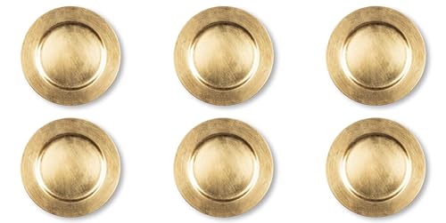 Excelsa Gold Set 6 Platzteller, PP-Kunststoff, wiederverwendbar, Durchmesser 33 cm. von Excelsa