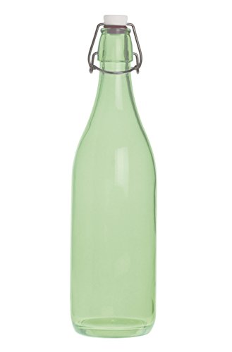 Excelsa Happy Color Glatte Flasche 1 Liter, Glas, Grün, 8 x 8 x 30 cm von Excelsa