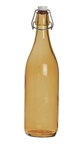 Excelsa Happy Color Glatte Flasche 1 Liter, Glas, Orange, 8 x 8 x 30 cm von Excelsa