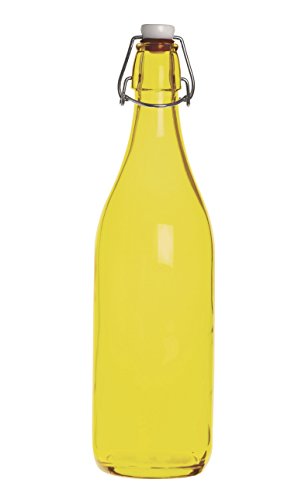 Excelsa Happy Color Glatte Flasche 1 Liter, Glas, gelb, 8 x 8 x 30 cm Excelsa Happy Color Glatte Flasche 1 Liter, Glas, gelb, 8 x 8 x 30 cm von Excelsa