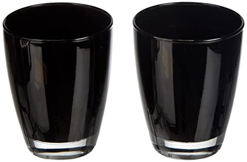 Excèlsa Happy Colour Packung mit 2 Wasser Gläser, Glas, Schwarz von Excelsa