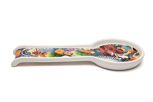 Excelsa Kimono Löffelablage aus Keramik, orientalisches Blumendesign, dekorativ für die Küche von Excelsa