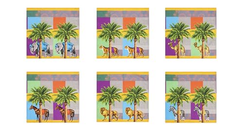 Excelsa Le Cirque Du Marrakech Set mit 6 Tischservietten, 40 x 40 cm, Baumwolle, maschinenwaschbar von Excelsa