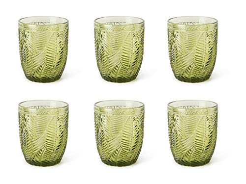 Excelsa Leaf Set 6 Gläser Wasser, Glas, Grün von Excelsa