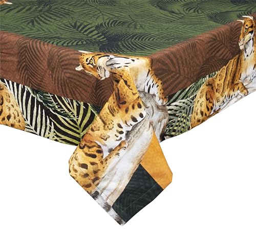 Excelsa Leopard Tischdecke, rechteckig, 100% Baumwolle, 150 x 200 cm, maschinenwaschbar von Excelsa