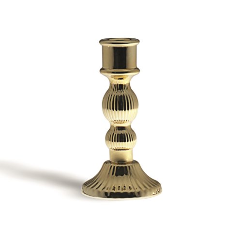 Excelsa Light Kerzenhalter, Glas, Gold, 8 x 8 x 15 cm von Excelsa