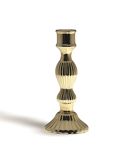 Excelsa Light Kerzenhalter, Glas, Gold, 8.8 x 8.8 x 20 cm von Excelsa