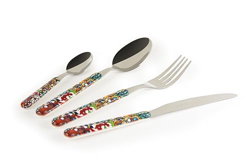 Excelsa Lissabon Besteck-Set, 16-teilig, Edelstahl, Griff aus Kunststoff von Excelsa