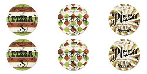 Excelsa Little Italy Set mit 6 Pizzatellern, Durchmesser 31 cm, Porzellan, mehrfarbig von Excelsa