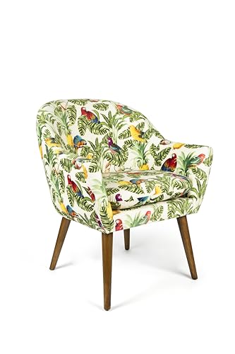 Excelsa Living Gepolsterter Sessel, mehrfarbig, Samt aus Polyester, Beine aus Massivholz, 70,5 x 65 x 83 cm (Havana) von Excelsa