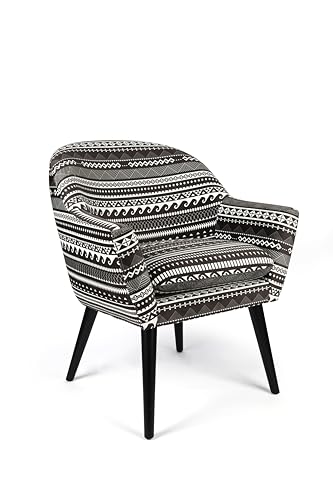 Excelsa Living Gepolsterter Sessel, mehrfarbig, Samt aus Polyester, Beine aus Massivholz, 70,5 x 65 x 83 cm (ethnisch) von Excelsa