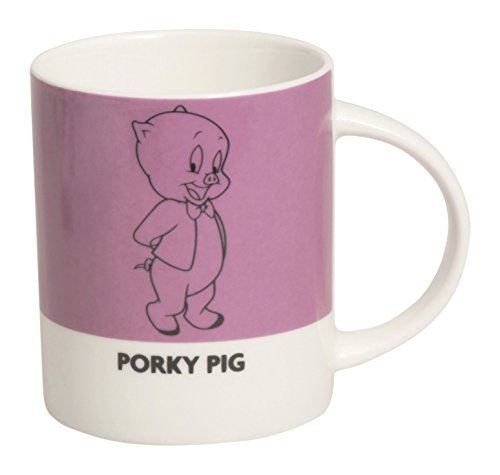Excelsa Looney Tunes Mug Porky Pig 300 ml, Porzellan, Pink, 8.9 x 8.9 x 9 cm von Excelsa