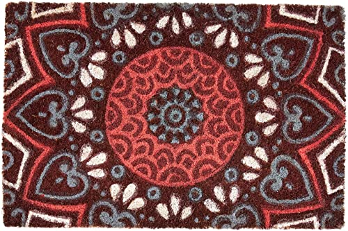 Excelsa Mandala Rot Fußmatte, Kokosfaser, 40 x 60 cm von Excelsa