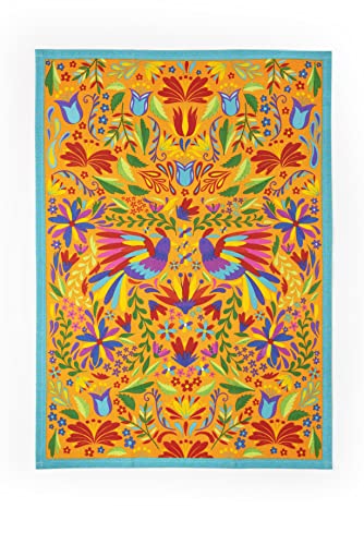 Excelsa Mexican Flowers Geschirrtuch, 100% Baumwolle, 70 x 50 cm, mit Knopfloch von Excelsa
