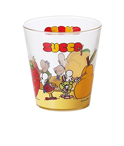 Excelsa Mordillo Trinkglas, Glas, Mehrfarbig, 8 x 8 x 9 cm von Excelsa