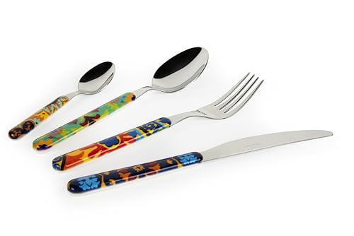 Excelsa New Delhi Besteck-Set, Edelstahl, Griff aus Kunststoff, 24-teilig von Excelsa