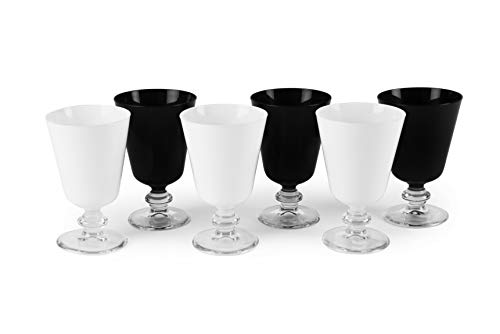 Excelsa Noble Wine Set aus 6 Gläsern, Weiß und Schwarz von Excelsa