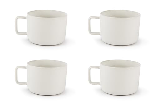 Excelsa Nordic Set mit 4 Jumbo-Tassen, weiß, Keramik, Steingut, Fassungsvermögen: 400 ml. von Excelsa