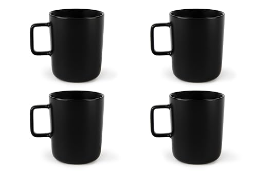 Excelsa Nordic Set mit 4 schwarzen Tassen, Keramik, Steingut, Fassungsvermögen 320 ml. von Excelsa