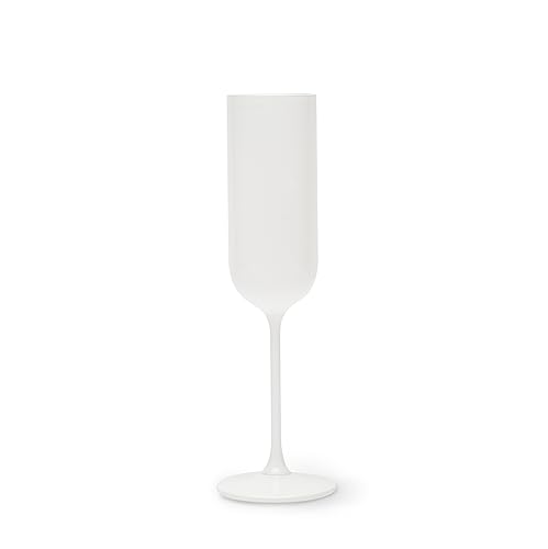 Excelsa Nordic Set mit 6 weißen Flöten, besprühtes Glas, Fassungsvermögen 210 ml. von Excelsa