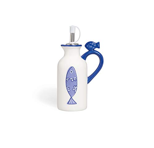 Excelsa Ocean Öl/Essigflasche, Keramik, Weiß und Hellblau, ml 150 von Excelsa