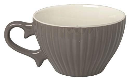 Excelsa Parisienne Tasse Tee 200 ml, Porzellan, Grau, 9.5 x 9.5 x 6.5 cm von Excelsa